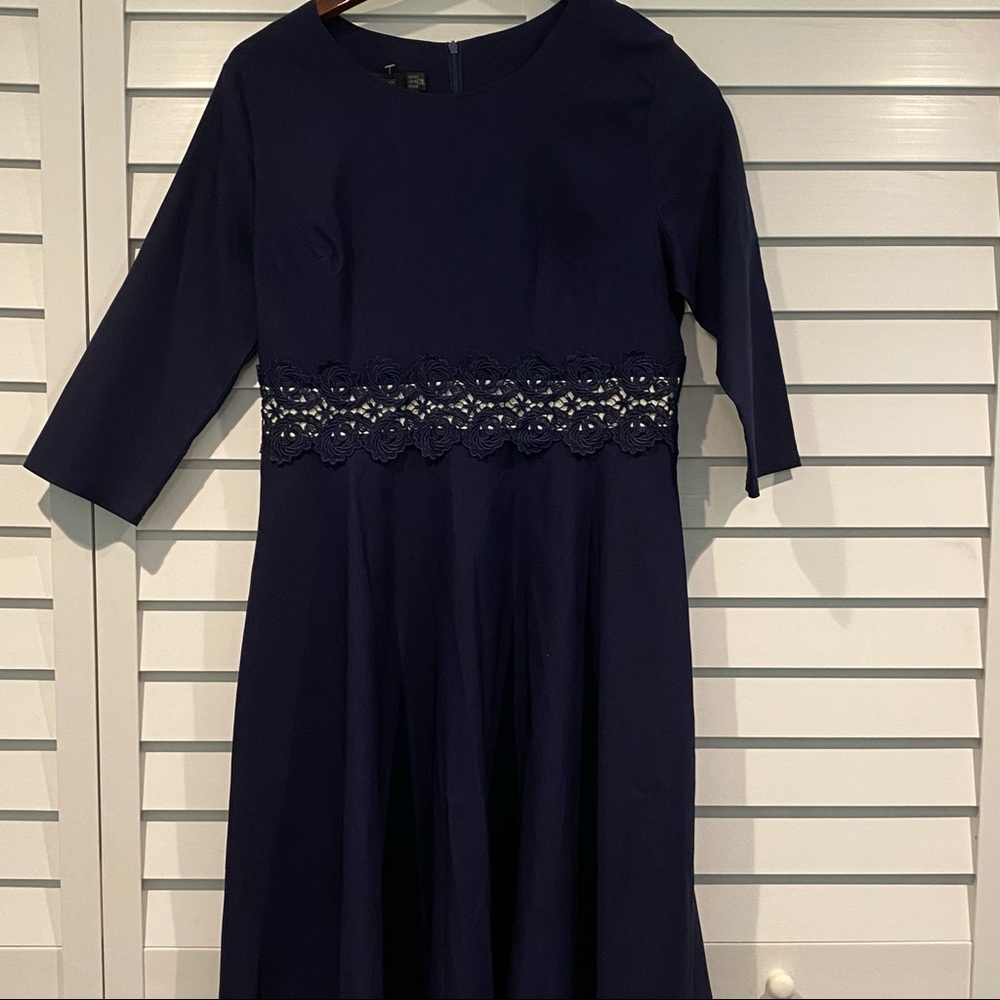 Homeyee Elegant Cocktail Dress with Lace Trim - Picture 7 of 16